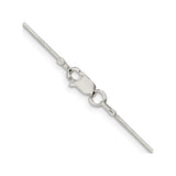 925 White Gold 0.8 mm Polished Chain Necklace, Solid alternate angle