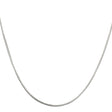 925 White Gold 1 mm Polished Chain Necklace, Solid