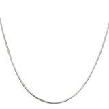 925 White Gold 1 mm Polished Chain Necklace, Solid
