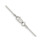 925 White Gold 1 mm Polished Chain Necklace, Solid alternate angle