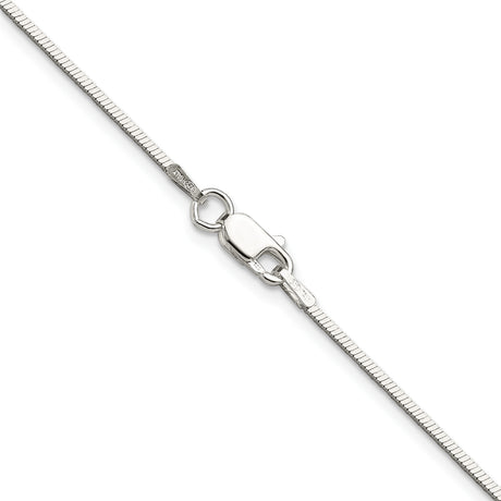 925 White Gold 1.15 mm Polished Chain Necklace alternate angle