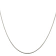 925 White Gold 1.25 mm Polished Chain Necklace, Solid