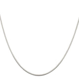 925 White Gold 1.25 mm Polished Chain Necklace, Solid