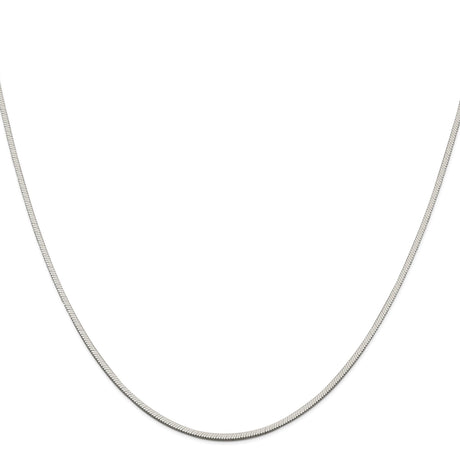 925 White Gold 1.25 mm Polished Chain Necklace, Solid
