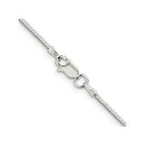 925 White Gold 1.25 mm Polished Chain Necklace, Solid alternate angle