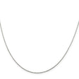 925 White Gold 0.85 mm Polished Chain Necklace, Solid