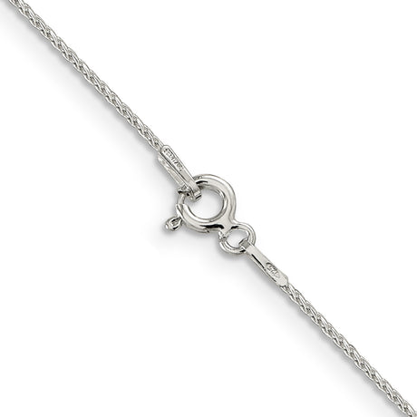 925 White Gold 0.85 mm Polished Chain Necklace, Solid alternate angle