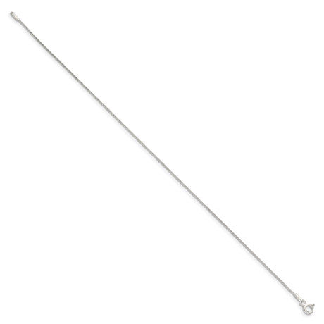 925 White Gold 0.85 mm Polished Chain Bracelet, Solid