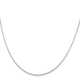 925 White Gold 0.85 mm Polished Chain Necklace