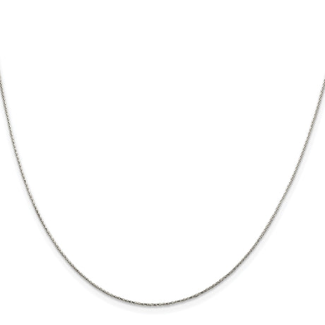 925 White Gold 0.85 mm Polished Chain Necklace