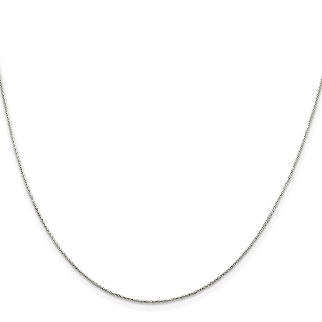 925 White Gold 0.85 mm Polished Chain Necklace