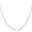 925 White Gold 0.95 mm Polished Chain Necklace, Solid
