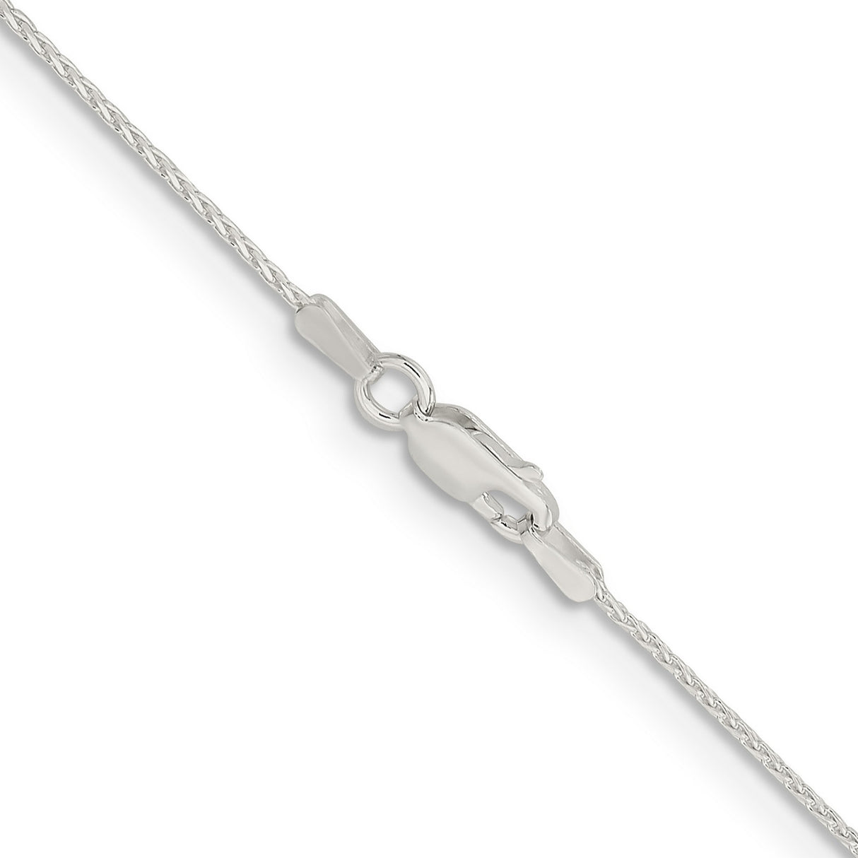 925 White Gold 0.95 mm Polished Chain Necklace, Solid alternate angle