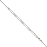 925 White Gold 0.95 mm Polished Chain Necklace, Solid detail view