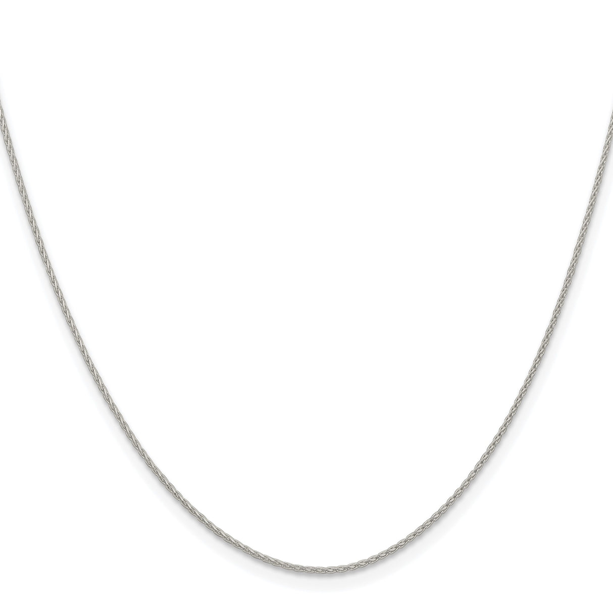 925 White Gold 0.95 mm Polished Chain Necklace