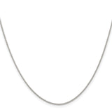 925 White Gold 0.95 mm Polished Chain Necklace