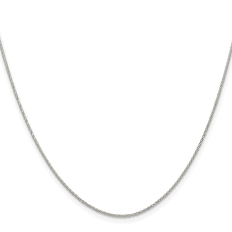 925 White Gold 0.95 mm Polished Chain Necklace