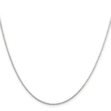 925 White Gold 1.25 mm Polished Chain Necklace, Solid