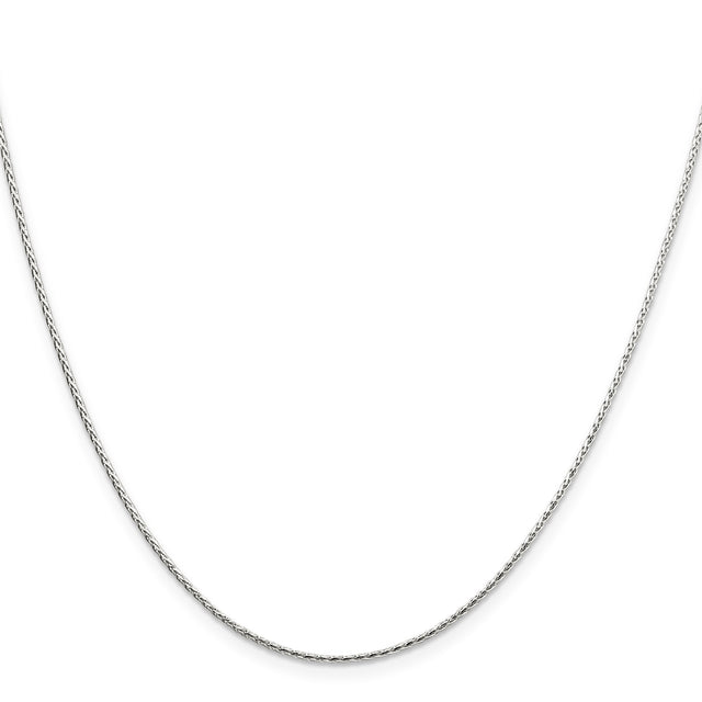 925 White Gold 1.25 mm Polished Chain Necklace, Solid