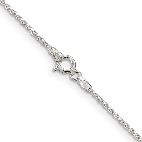 925 White Gold 1.25 mm Polished Chain Necklace, Solid alternate angle