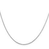 925 White Gold 1.25 mm Polished Chain Necklace