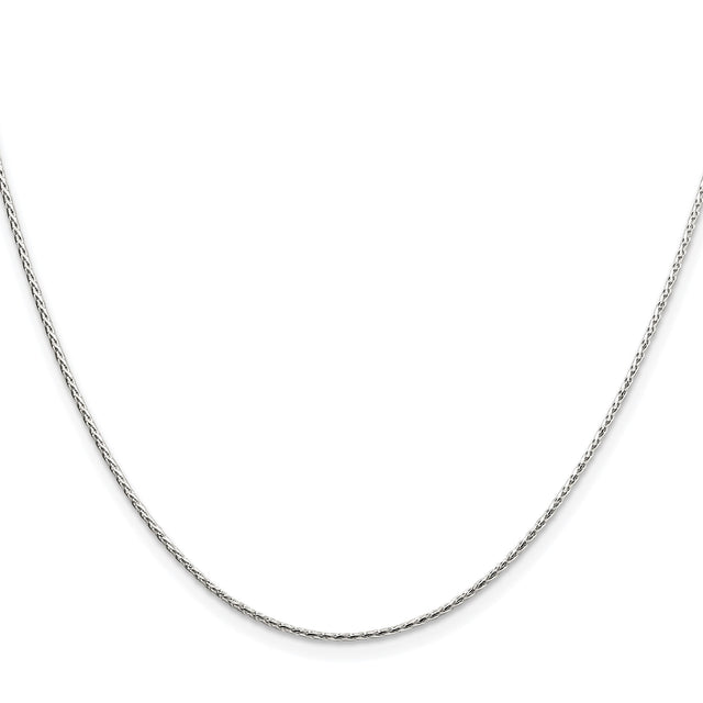 925 White Gold 1.25 mm Polished Chain Necklace