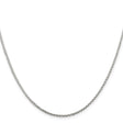 925 White Gold 1.45 mm Polished Chain Necklace, Solid