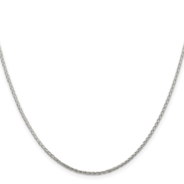 925 White Gold 1.45 mm Polished Chain Necklace, Solid