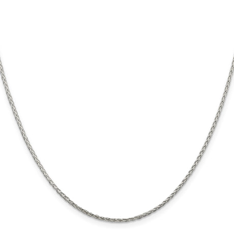 925 White Gold 1.45 mm Polished Chain Necklace, Solid