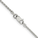 925 White Gold 1.45 mm Polished Chain Necklace, Solid alternate angle