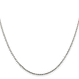 925 White Gold 1.45 mm Polished Chain Necklace