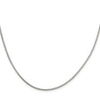 925 White Gold 1.7 mm Polished Chain Necklace, Solid