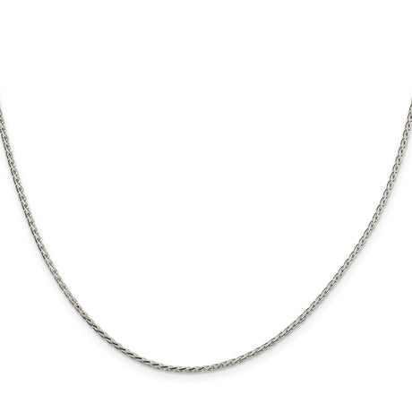 925 White Gold 1.7 mm Polished Chain Necklace, Solid