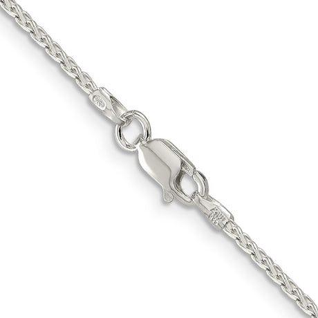 925 White Gold 1.7 mm Polished Chain Necklace, Solid alternate angle