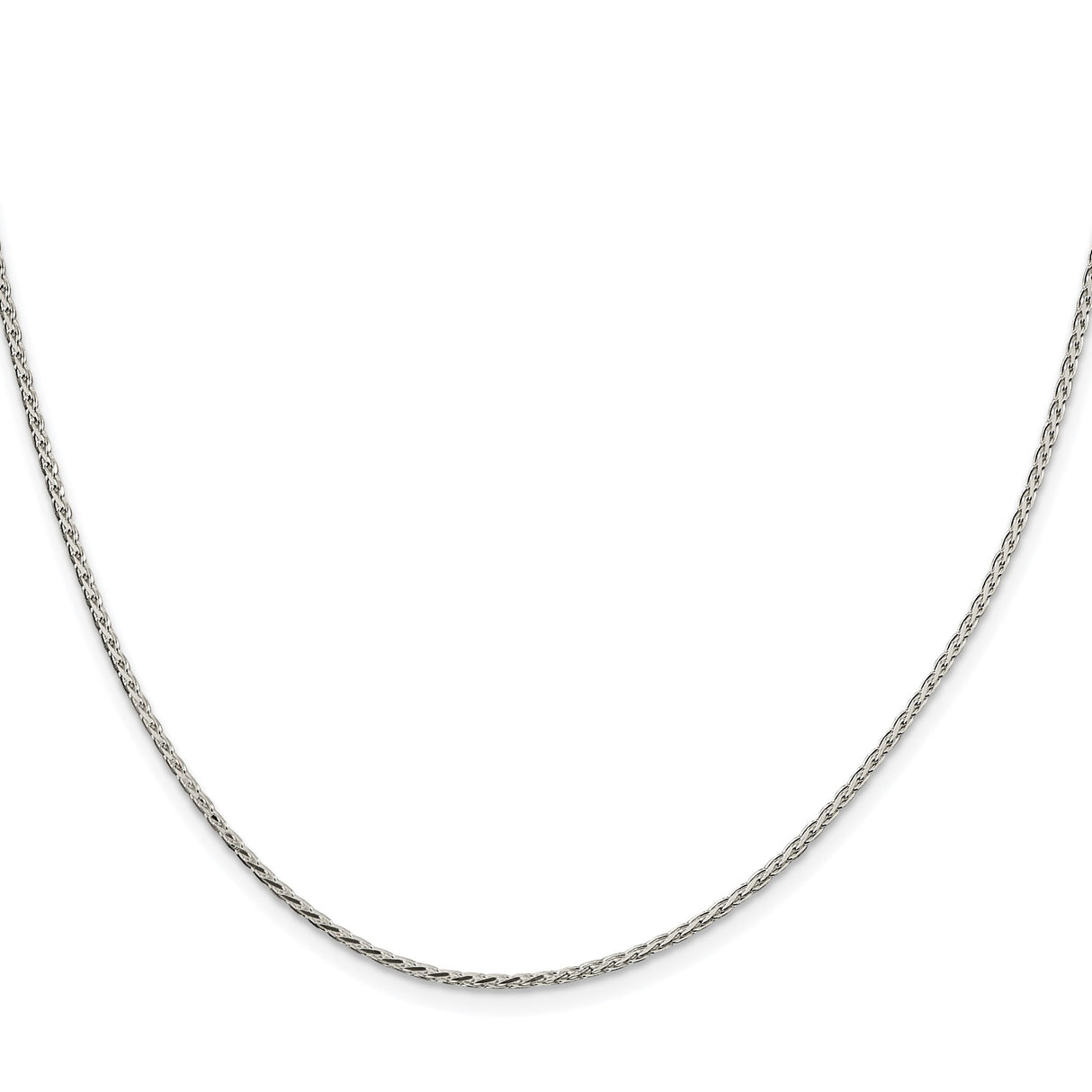 925 White Gold 1.7 mm Polished Chain Necklace
