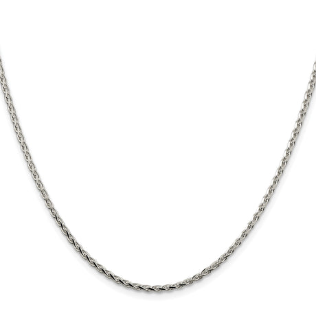 925 White Gold 2.15 mm Polished Chain Necklace