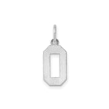 Sterling Silver Number 0 Pendant Charm with Open Center, Unisex Sports Fan Jewelry