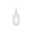 Sterling Silver Number 0 Pendant Charm with Open Center, Unisex Sports Fan Jewelry