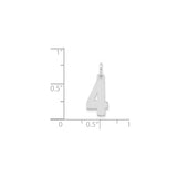 Sterling Silver Number Four Pendant Charm, Polished Numerology Symbol Jewelry