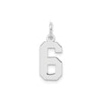 Sterling Silver Number 6 Pendant Charm, Block Font Numeric Jewelry for Men or Women