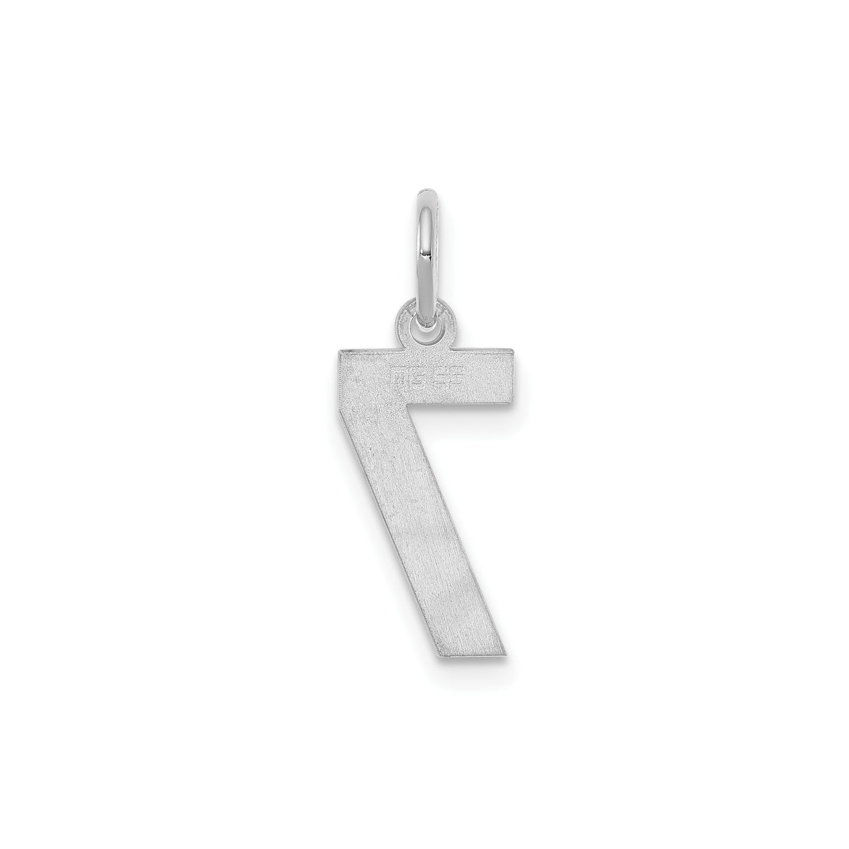 Sterling Silver Number 7 Pendant, Polished Unisex Charm with Spiritual Symbolism