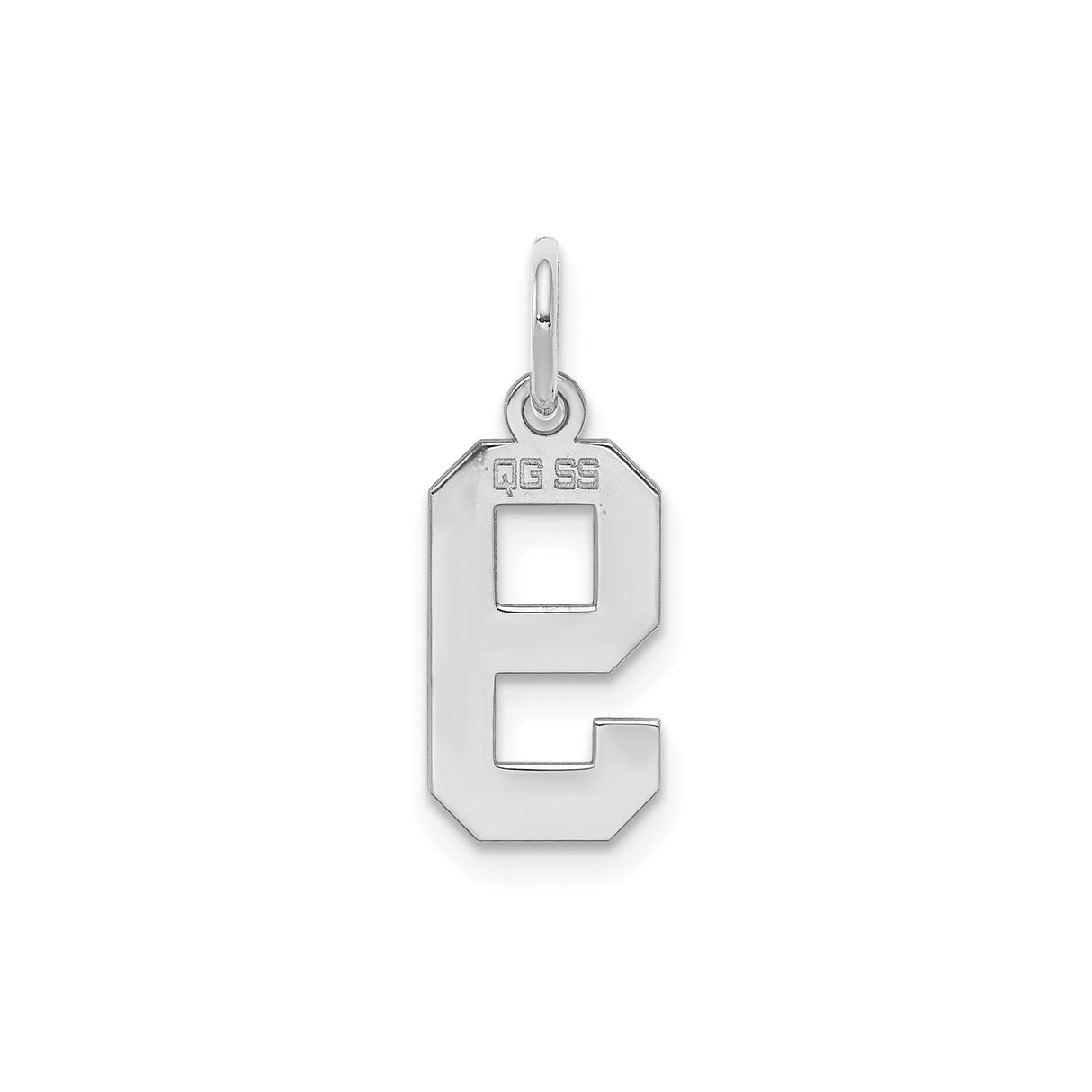 Sterling Silver Number 9 Pendant Charm, Bold Block Style, Unisex Milestone Jewelry