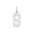 Sterling Silver Number 9 Pendant Charm, Bold Block Style, Unisex Milestone Jewelry