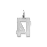 Sterling Silver Number 14 Pendant Charm, Bold Block Design, Unisex Sports Jewelry