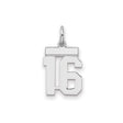 Sterling Silver Number 16 Pendant with Athletic Font, Bold Sixteen Charm for Teens and Adults