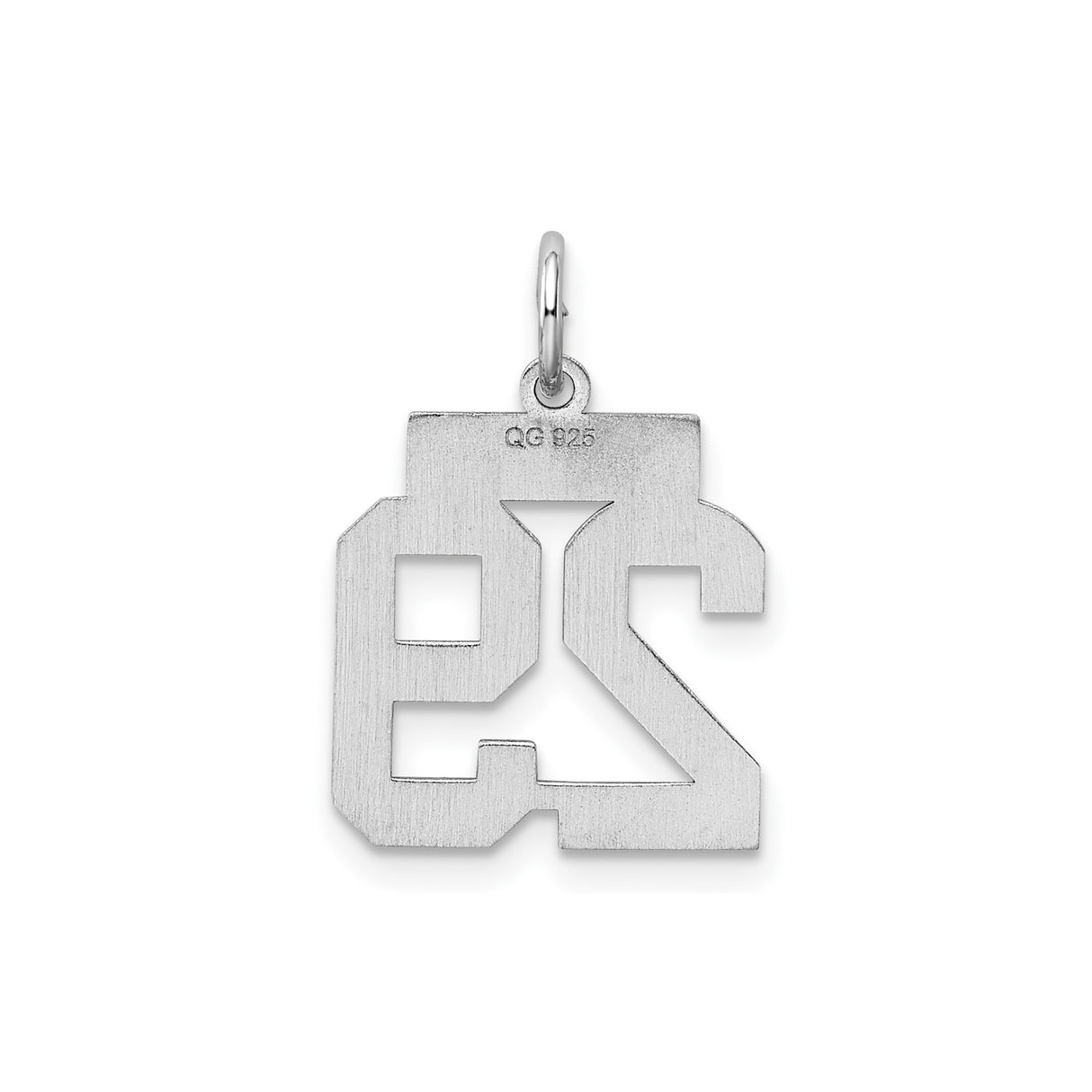 Sterling Silver Number 29 Pendant with Bold Block Font Sports Charm