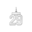 Sterling Silver Number 29 Pendant with Bold Block Font Sports Charm
