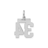 Sterling Silver Number 34 Pendant, Bold Athletic Sports Charm for Men or Women