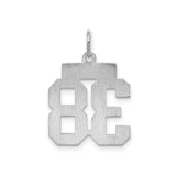 Sterling Silver Number 38 Pendant, Bold Jersey Style Sports Charm for Men and Women