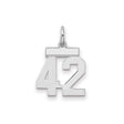 Sterling Silver Number 42 Pendant with Athletic Block Numerals, Sports Tribute Charm